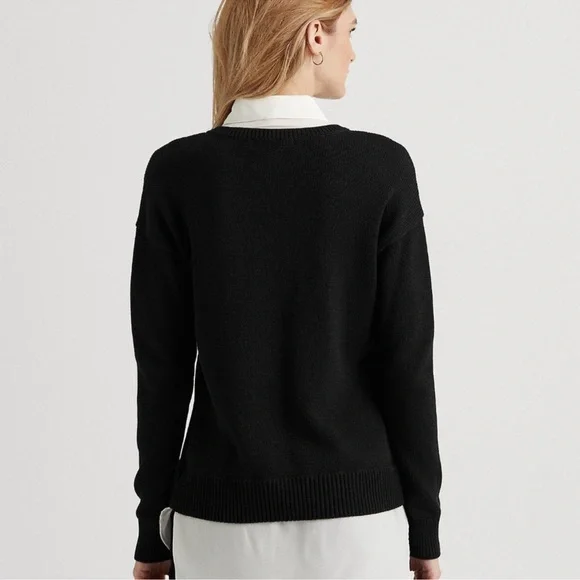 Lauren Ralph Lauren Layered Look Sweater + Shirt Top – PXS (Petite Small) - Picture 2 of 6